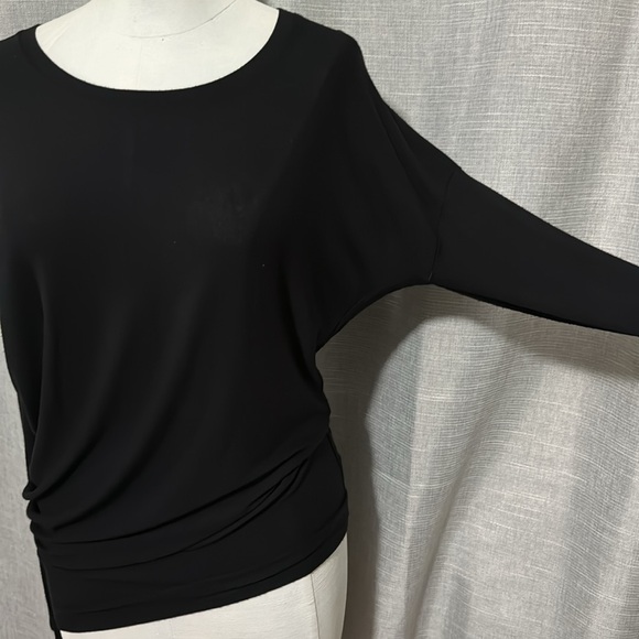 Athleta Asymmetric Hem Long-Crew Neck-BatWing Sleeve-Sz XXS-Black - Picture 5 of 16